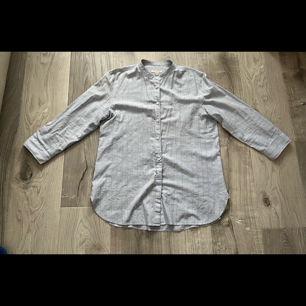 Burberry Brit Light Cotton 3/4 Sleeve Button Shirt